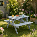 Mia Grey Finish Wood Kids Picnic Bench