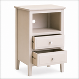 Classic John Two Drawer Taupe Wood Side Table