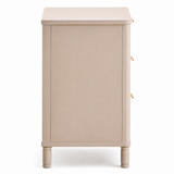 Mia Reed Detail Taupe Finish Three Drawer Chest