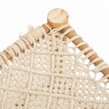 Eva Off White Pine Wood & Cotton Stool