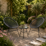 Remel Grey 3 Piece Rattan Outdoor Garden Patio Set