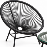 Remel Grey 3 Piece Rattan Outdoor Garden Patio Set