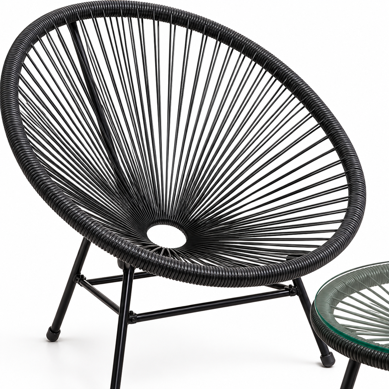 Remel Grey 3 Piece Rattan Outdoor Garden Patio Set