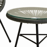 Remel Grey 3 Piece Rattan Outdoor Garden Patio Set