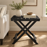 Nehemiah Black Wood Folding Portable Table