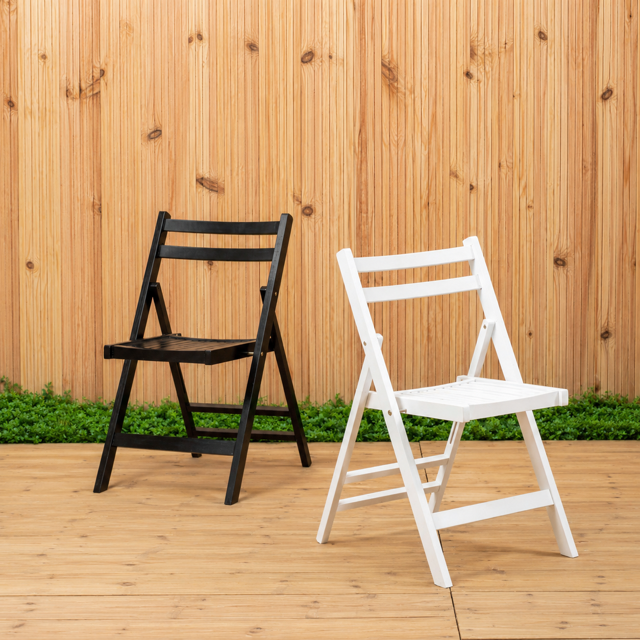 Nehemiah White Wood Folding Chair