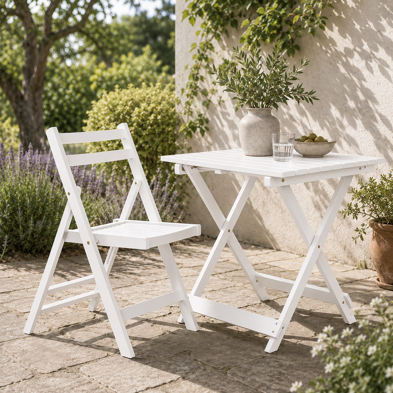 Nehemiah Portable White Folding Table