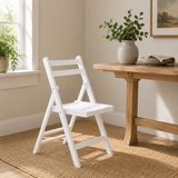 Nehemiah White Wood Folding Chair