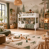 White Wooden Shorty Bunk Bed with Slatted Bases