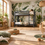 Grey Low Shorty Bunk Bed in Solid Pine with High Safety Rail