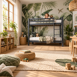 Grey Low Shorty Bunk Bed in Solid Pine with High Safety Rail