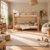 Natural Pine Wooden Bunk Bed that Splits into Two Single Beds