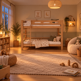 Natural Pine Wooden Bunk Bed that Splits into Two Single Beds
