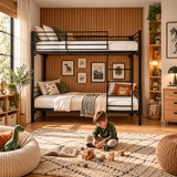 Black Metal Double Bunk Bed in Small Double or Double