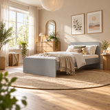 Grey Small Double Bed Frame for Kids, Teens and Guest Rooms