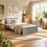 Grey Small Double Bed Frame for Kids, Teens and Guest Rooms