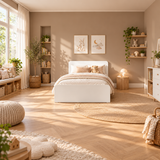White Small Double Bed Frame for Kids, Teens and Guest Rooms