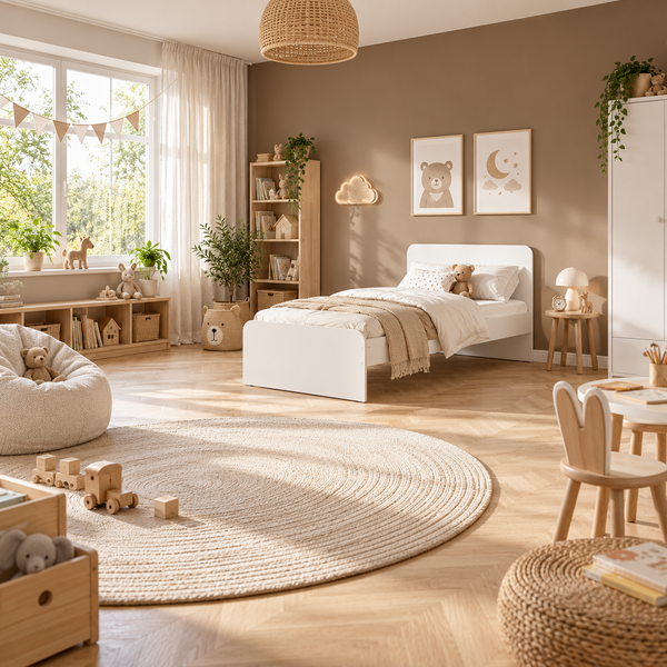 White Single Bed Frame with Solid Slatted Base for Kids and Guest Rooms