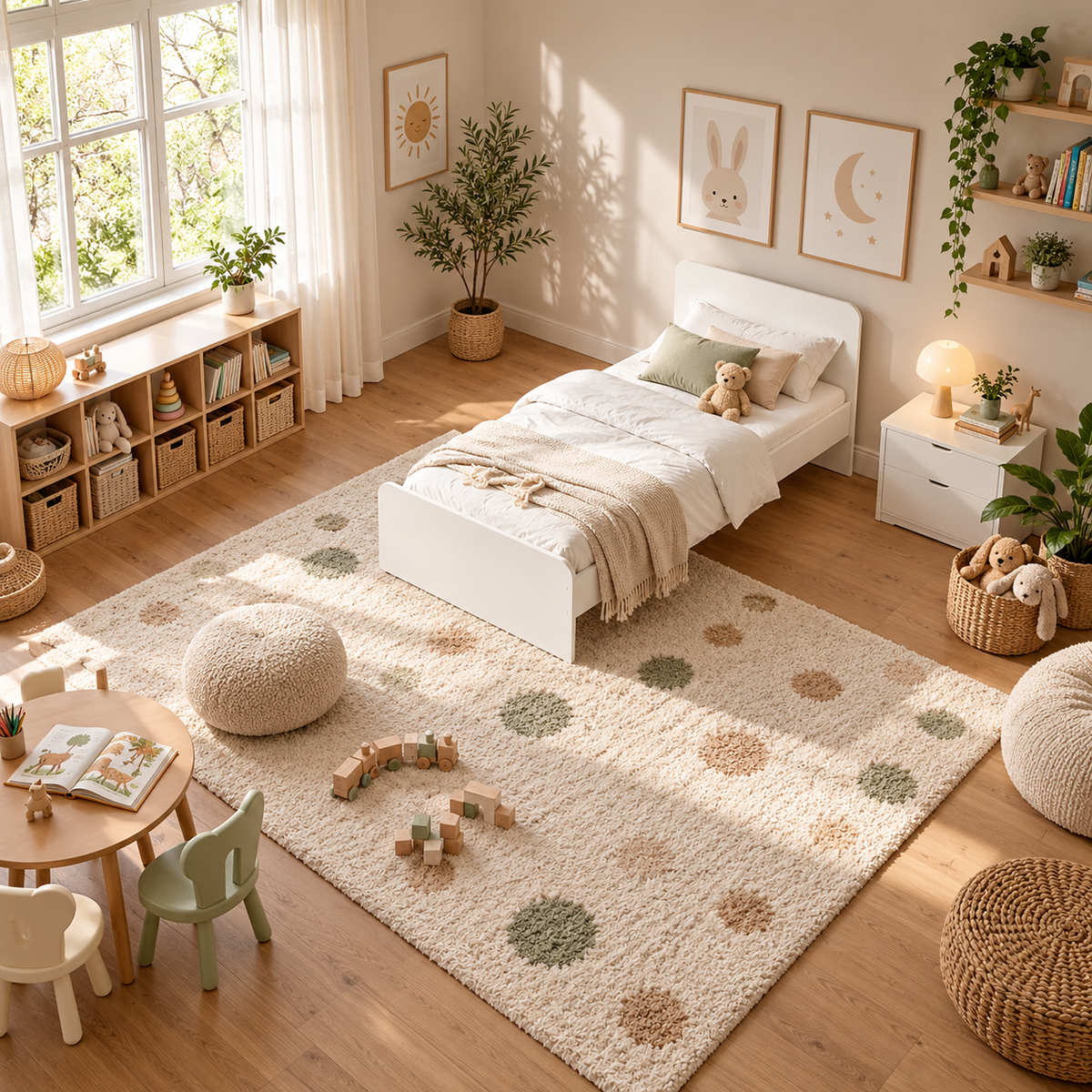 White Single Bed Frame with Solid Slatted Base for Kids and Guest Rooms
