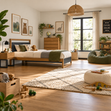Oak Veneer Wooden King Size Bed Frame with Sprung Slatted Base