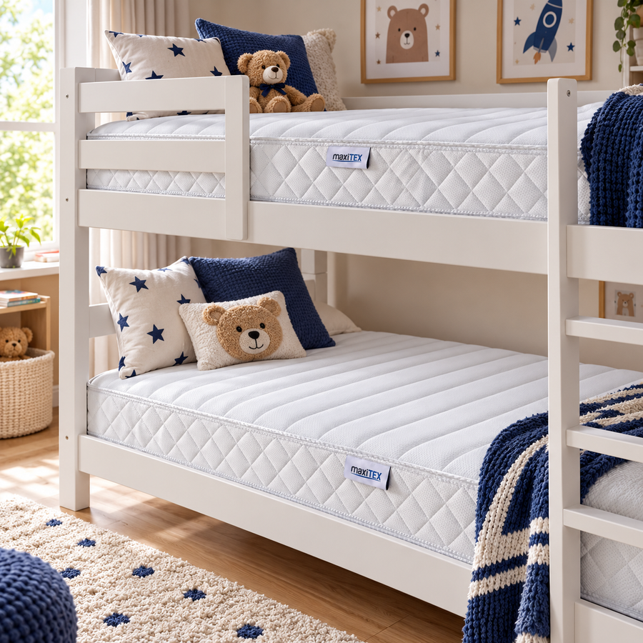 Kids Sprung Mattress for Bunk Beds, Shorty, Single and Double