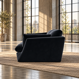 3 Seater Minimalist Sofa in Black Velvet