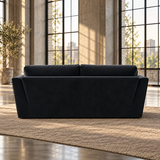 3 Seater Minimalist Sofa in Black Velvet
