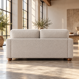 3 Seater Boucle Sofa in Beige with Ball Feet