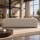 3 Seater Right Hand Corner Sofa in Cream Faux Suede