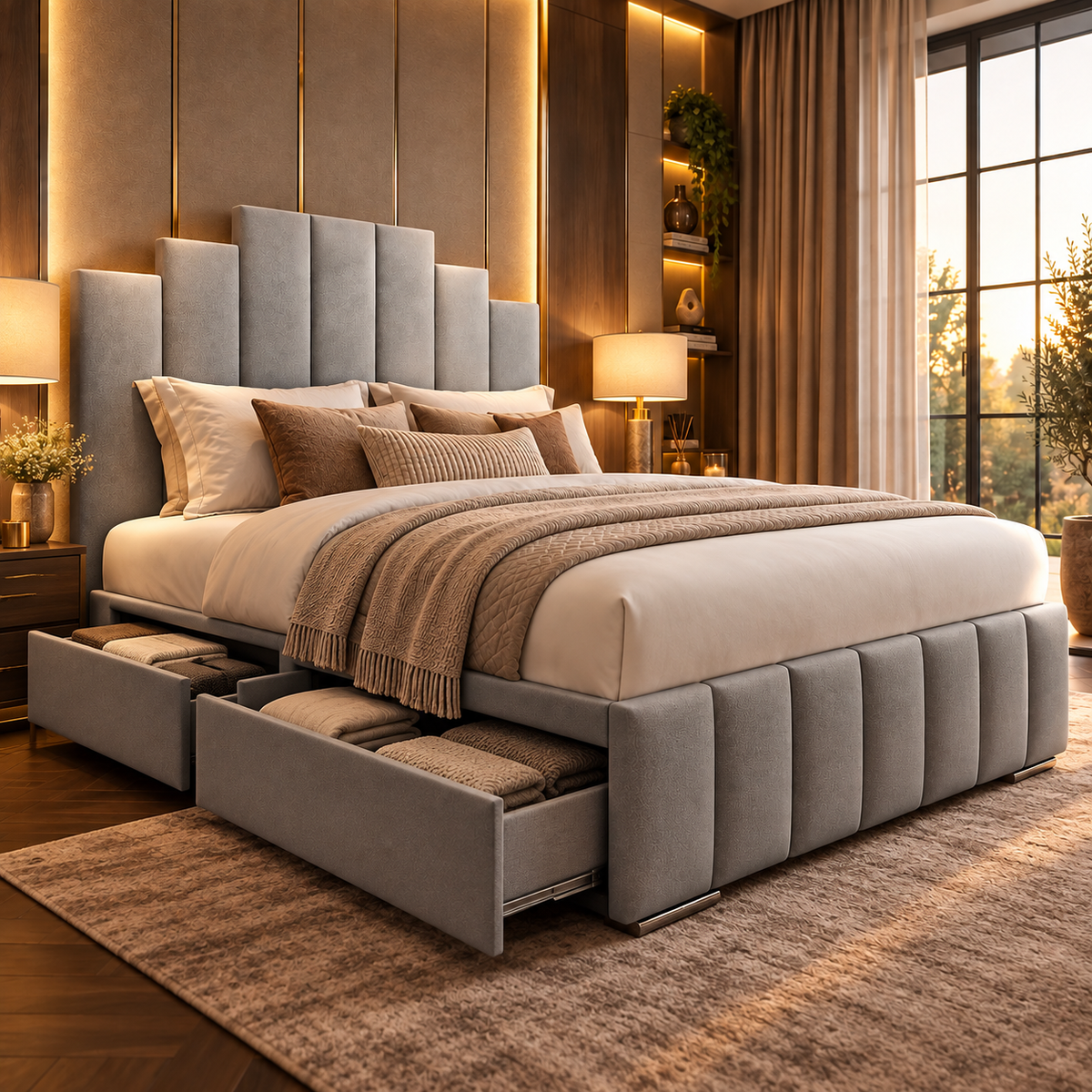Gideon Trending 2027 Art Deco Channelled Bed