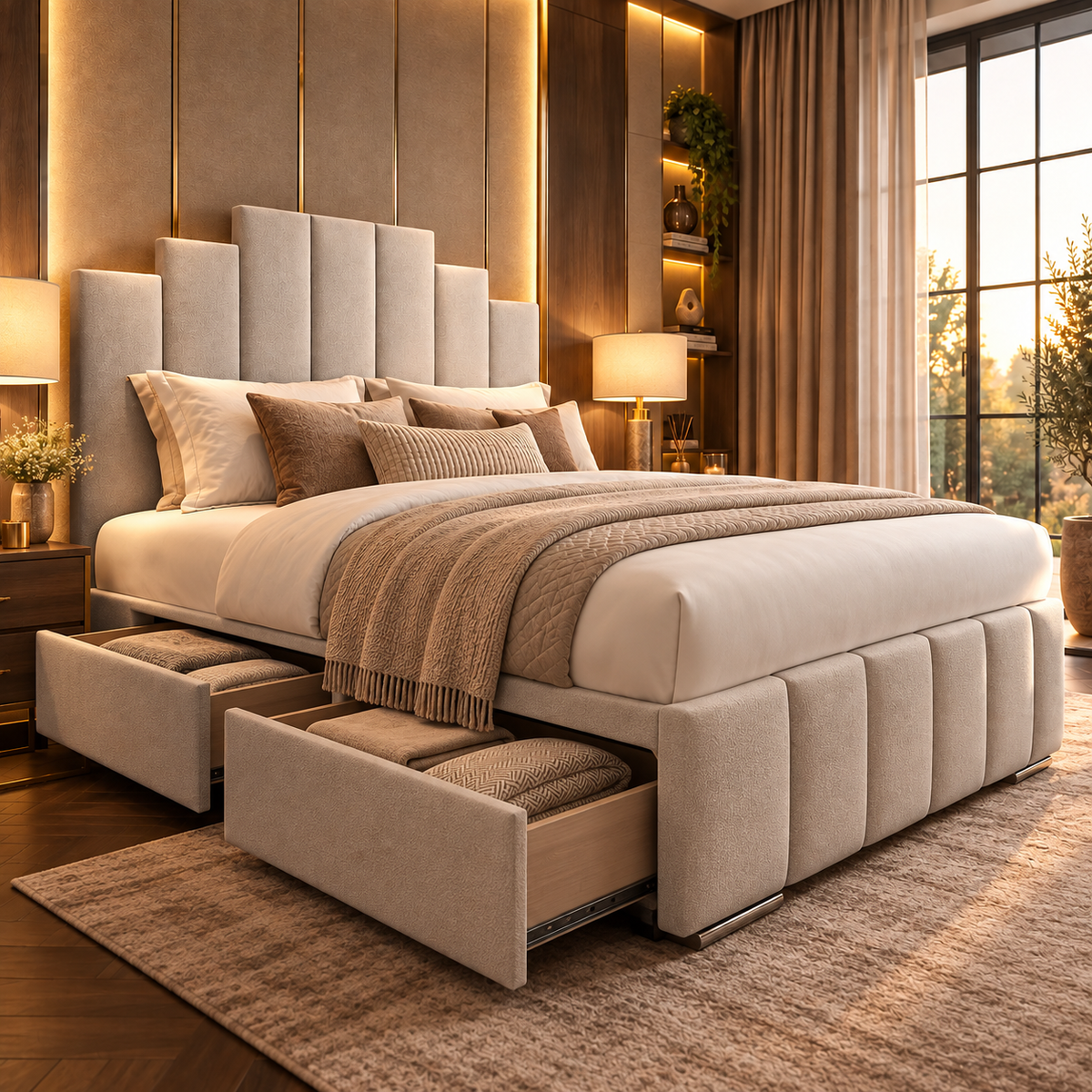 Gideon Trending 2027 Art Deco Channelled Bed