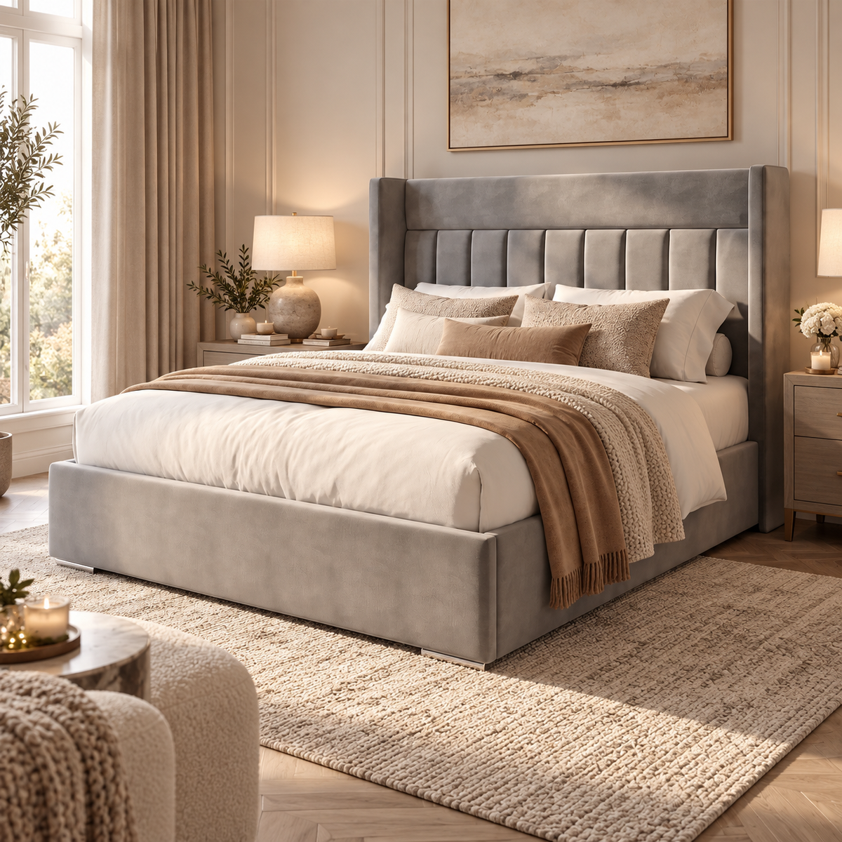 Boaz Trending 2027 Channelled Wingback Bed