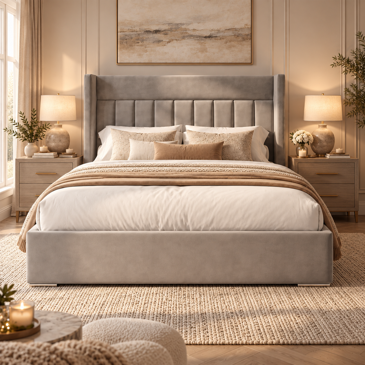 Boaz Trending 2027 Channelled Wingback Bed