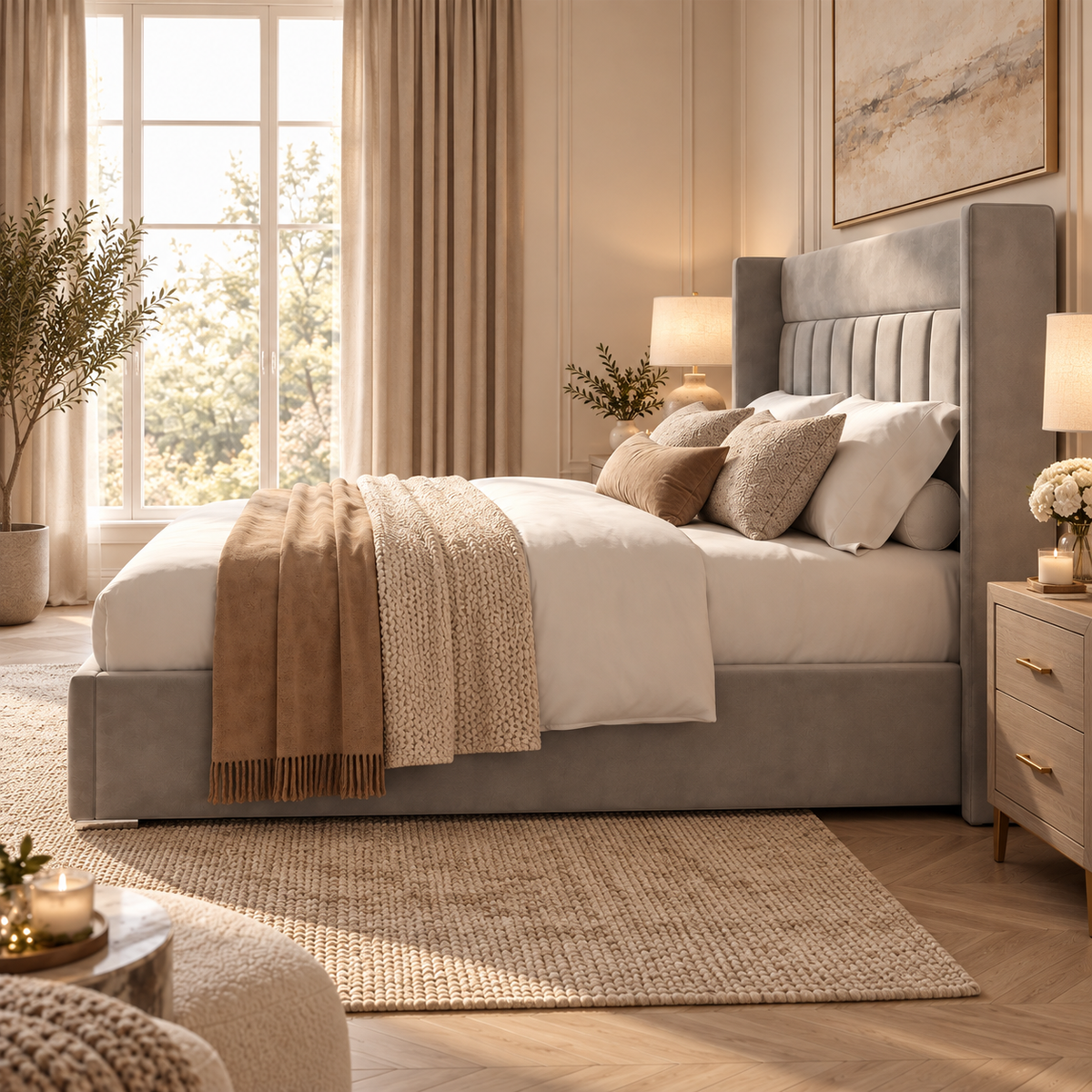 Boaz Trending 2027 Channelled Wingback Bed