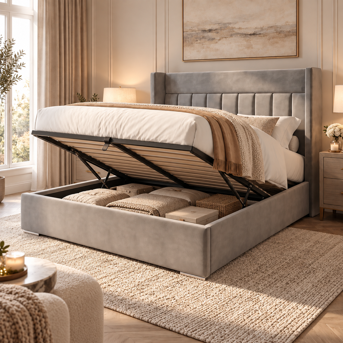 Boaz Trending 2027 Channelled Wingback Bed