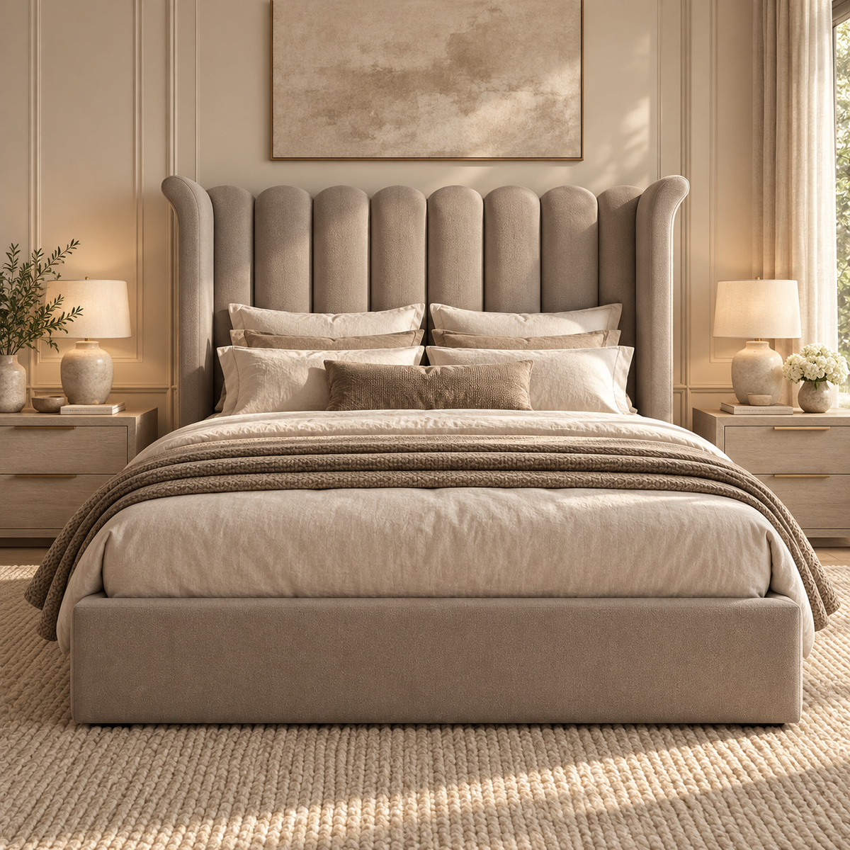 High Wingback Headboard, Tobias Art Deco Tulip 2027