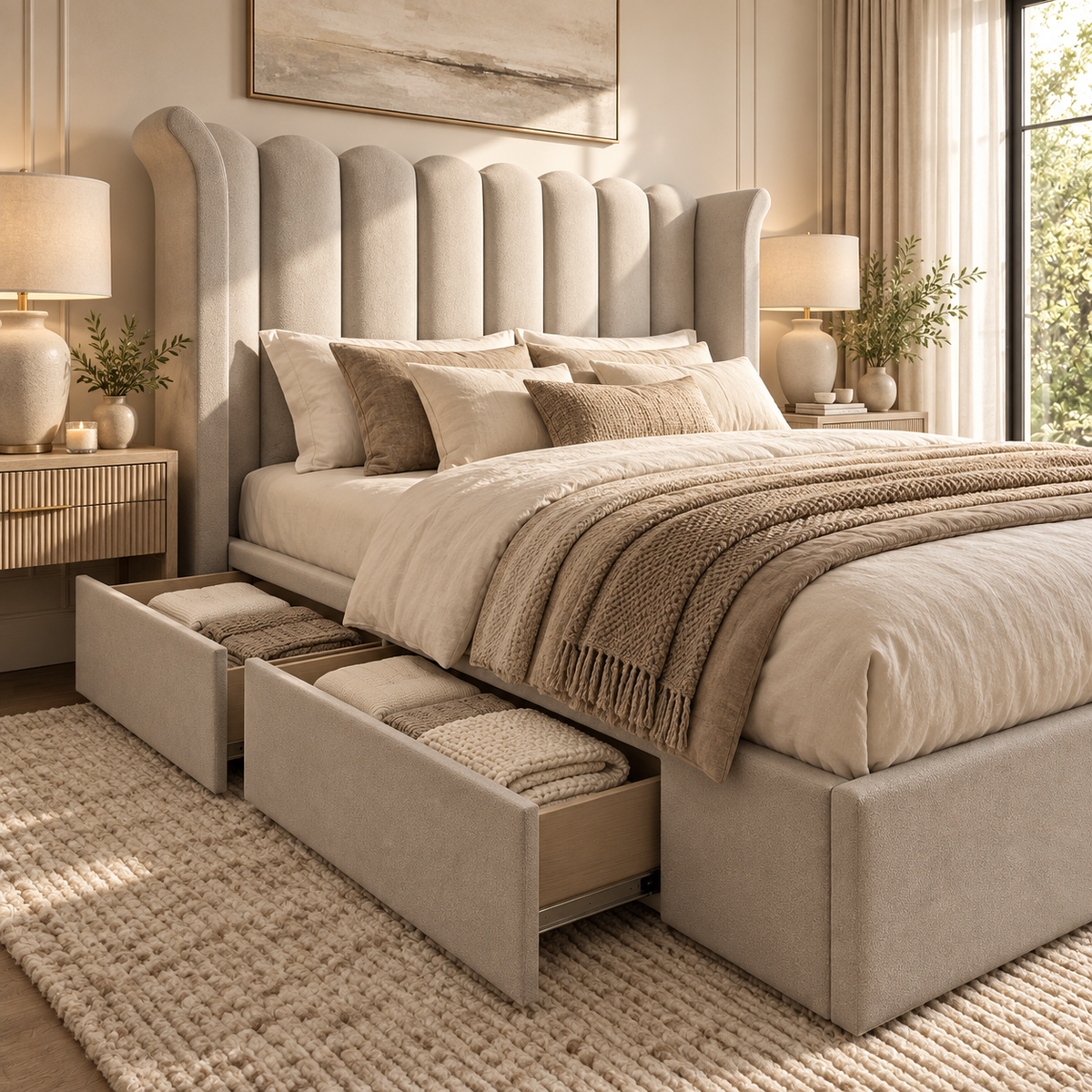 Tobias Trending 2027 Art Deco Wingback Bed