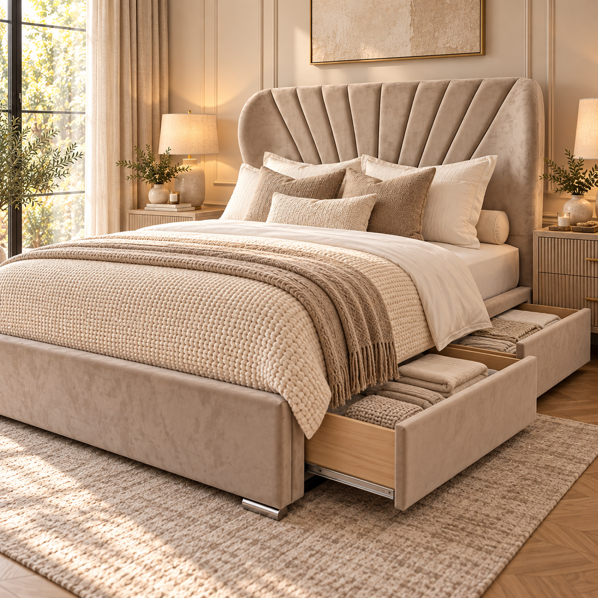 Elisha Trending 2027 Luxury Wingback Bed