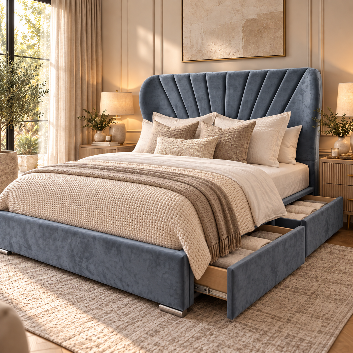 Elisha Trending 2027 Luxury Wingback Bed