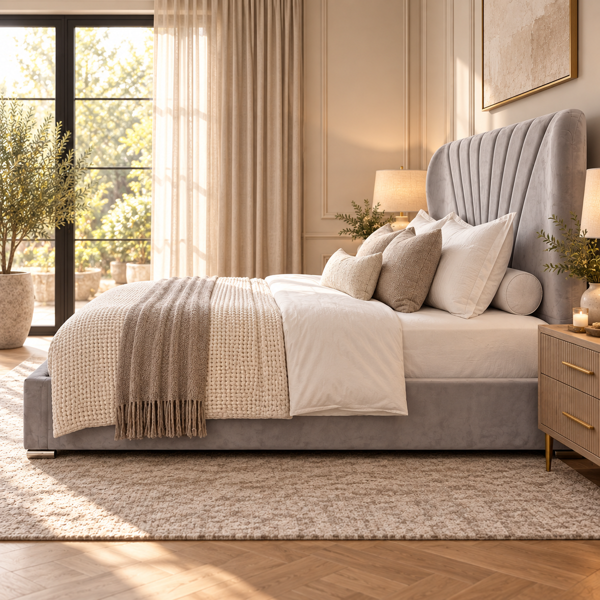 Elisha Trending 2027 Luxury Wingback Bed