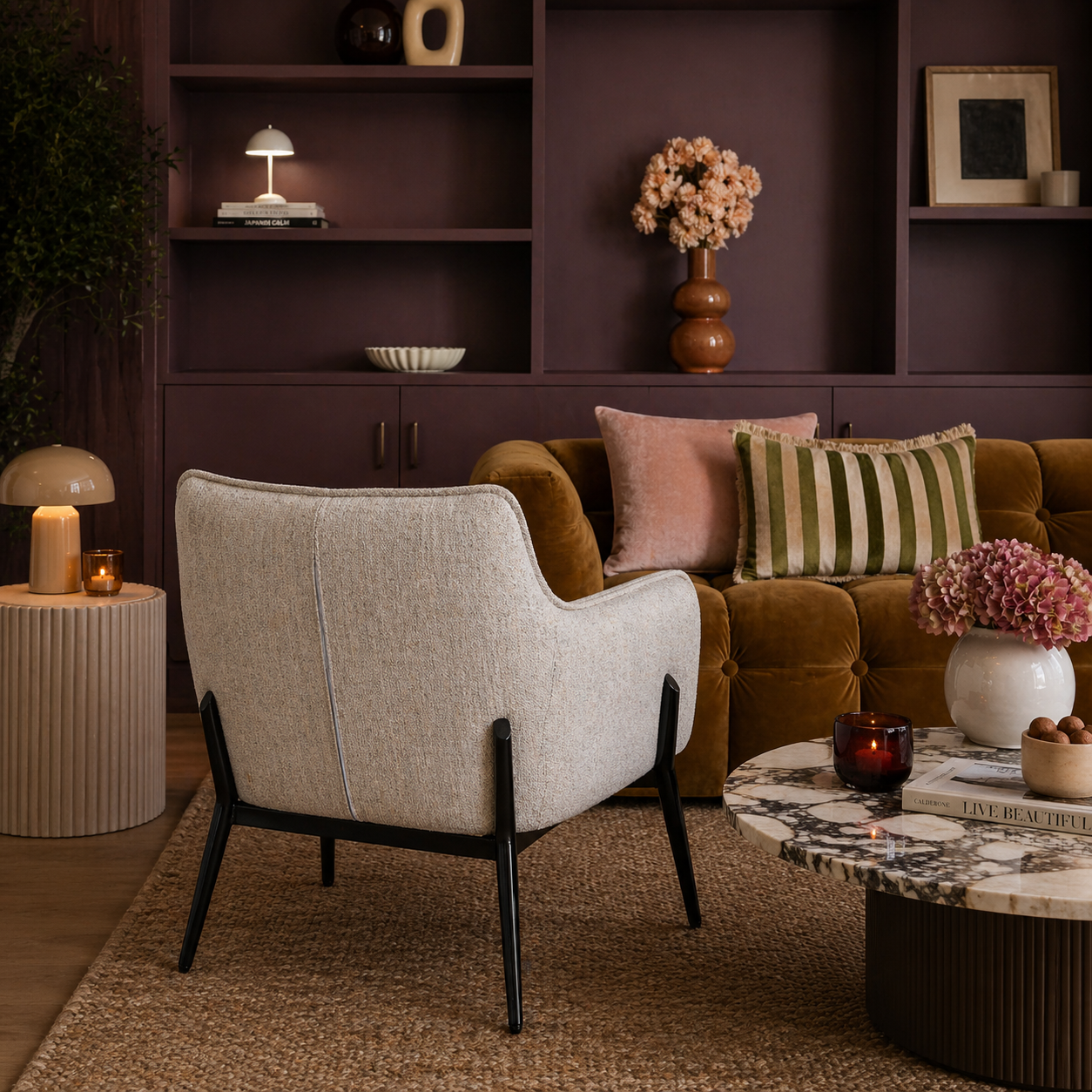 Edward Upholstered Accent Chair Fabric Armchair