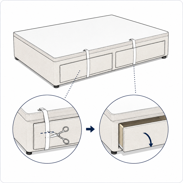 Remove the drawer straps
