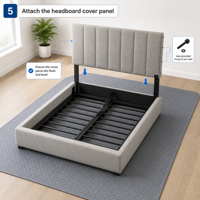 Attach the headboard cover panel