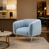 Eva Blue Velvet Armchair
