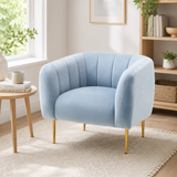 Eva Blue Velvet Armchair