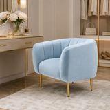 Eva Blue Velvet Armchair