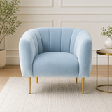 Eva Blue Velvet Armchair