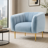 Eva Blue Velvet Armchair