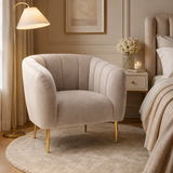 Eva Mink Velvet Channel Detail Armchair