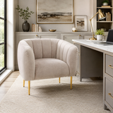 Eva Mink Velvet Channel Detail Armchair
